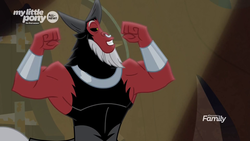 Size: 1920x1080 | Tagged: safe, screencap, lord tirek, centaur, frenemies (episode), g4, armpits, better way to be bad, flexing, male, nose piercing, nose ring, piercing, pose, septum piercing, smiling, solo, stupid sexy tirek