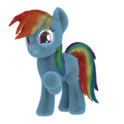 Size: 1200x1200 | Tagged: safe, artist:creatorofpony, artist:hazy skies, rainbow dash, pegasus, pony, g4, 3d, blender, cute, fluffy, fuzzy dash, raised hoof, simple background, transparent background