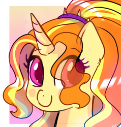Size: 915x963 | Tagged: safe, alternate version, artist:whiskyice, adagio dazzle, pony, unicorn, g4, adoragio, bust, colored pupils, cute, equestria girls ponified, female, head only, mare, ponified, portrait, solo, transparent mane