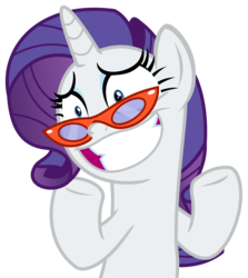 Size: 2494x2791 | Tagged: safe, artist:sketchmcreations, rarity, pony, unicorn, g4, she's all yak, awkward, awkward smile, female, glasses, high res, mare, rarity's glasses, shrug, simple background, smiling, solo, transparent background, vector