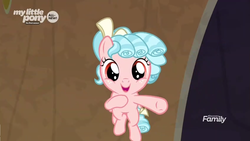 Size: 1600x900 | Tagged: safe, screencap, cozy glow, pegasus, pony, frenemies (episode), g4, cozybetes, cute, discovery family logo, female, filly, flying, foal, smiling, solo, when she smiles