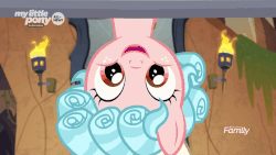 Size: 1280x720 | Tagged: safe, screencap, cozy glow, pony, frenemies (episode), g4, animated, cozy glow is best facemaker, cozybetes, cute, discovery family logo, female, filly, foal, pure concentrated unfiltered evil of the utmost potency, smiling, solo, squee, upside down