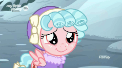 Size: 1280x720 | Tagged: safe, screencap, cozy glow, pegasus, pony, frenemies (episode), g4, animated, clothes, cozy glow is best facemaker, cozy glow is not amused, cozybetes, cute, discovery family logo, faic, female, filly, foal, frown, hat, mood whiplash, pure concentrated unfiltered evil of the utmost potency, reaction image, solo, unamused, winter outfit