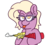 Size: 1000x900 | Tagged: safe, artist:threetwotwo32232, grace manewitz, earth pony, pony, g4, female, food, glasses, looking at you, mare, mlem, sauce, silly, tongue out