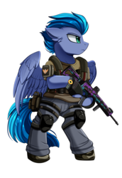 Size: 1836x2661 | Tagged: safe, artist:pridark, oc, oc only, oc:francis, pegasus, pony, bipedal, clothes, commission, gun, hoof hold, male, simple background, solo, the division, tom clancy, transparent background, weapon