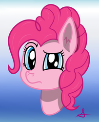 Size: 3459x4265 | Tagged: safe, artist:sponeoupartan, pinkie pie, earth pony, pony, g4, bust, female, head, looking at you, portrait, simple background, solo