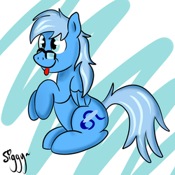 Size: 2376x2373 | Tagged: safe, artist:siggyderp, oc, oc only, oc:blue brush, earth pony, pony, full body, high res, male, signature, solo, stallion