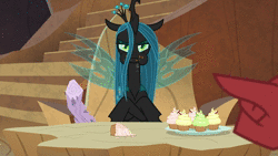 Size: 1920x1080 | Tagged: safe, screencap, lord tirek, mean twilight sparkle, queen chrysalis, changeling, changeling queen, frenemies (episode), g4, animated, dead, female, log, no sound, twilog, webm