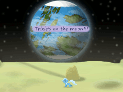 Size: 500x375 | Tagged: safe, artist:evil-dec0y, trixie, pony, comic:trixie vs., comic:trixie vs. the moon, age regression, animated, earth, female, filly, filly trixie, moon, solo, younger