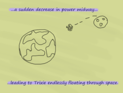 Size: 1200x900 | Tagged: safe, artist:evil-dec0y, trixie, pony, unicorn, comic:trixie vs., comic:trixie vs. the moon, g4, earth, moon, space