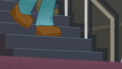 Size: 1280x720 | Tagged: safe, screencap, dirk thistleweed, equestria girls, equestria girls series, g4, how to backstage, spoiler:eqg series (season 2), clothes, male, pants, shoes, stairs