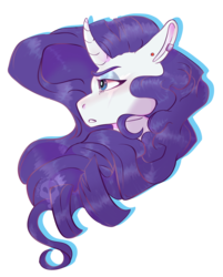 Size: 8905x11055 | Tagged: safe, artist:freckledely, rarity, pony, g4, absurd resolution, curved horn, ear piercing, female, horn, piercing, profile, simple background, solo, transparent background
