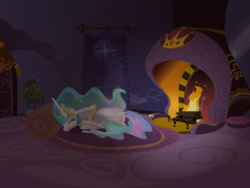 Size: 1200x900 | Tagged: safe, artist:evil-dec0y, princess celestia, pony, comic:trixie vs., comic:trixie vs. the moon, g4, sleeping