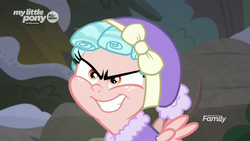 Size: 1920x1080 | Tagged: safe, screencap, cozy glow, pegasus, pony, frenemies (episode), g4, clothes, cozy glow is best facemaker, evil grin, female, filly, foal, grin, hat, smiling, winter outfit