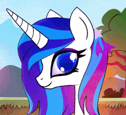 Size: 470x427 | Tagged: safe, artist:galacticflashd, glory, pony, unicorn, g1, g4, animated, cute, cutie mark in mane, female, g1 to g4, generation leap, gif, glorybetes, mare, smiling, solo