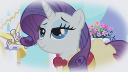 Size: 1280x720 | Tagged: safe, screencap, rarity, pony, unicorn, g4, the ticket master, bedroom eyes, clothes, dress, female, frilly dress, imagine spot, lidded eyes, mare, solo