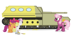 Size: 10000x4700 | Tagged: safe, artist:mrlolcats17, apple bloom, cheerilee, scootaloo, sweetie belle, earth pony, pegasus, pony, unicorn, g4, bow, cutie mark crusaders, eyes closed, female, filly, foal, grin, hair bow, hooves, horn, mare, raised hoof, smiling, spread wings, tank (vehicle), wings