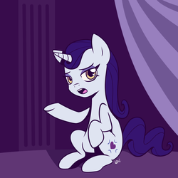 Size: 2000x2000 | Tagged: safe, artist:elzielai, moonlight raven, pony, unicorn, g4, female, high res, mare, open mouth, sitting, solo