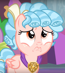 Size: 574x640 | Tagged: safe, screencap, cozy glow, pegasus, pony, g4, school raze, cropped, female, filly, frown, sad, solo