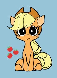 Size: 1268x1719 | Tagged: safe, artist:noupu, applejack, earth pony, pony, g4, applejack's hat, cowboy hat, female, freckles, hat, looking at you, mare, solo, stetson