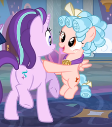 Size: 522x590 | Tagged: safe, screencap, cozy glow, starlight glimmer, twilight sparkle, pegasus, pony, unicorn, g4, my little pony: friendship is magic, school raze, belly, butt, cropped, female, filly, horn, plot