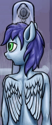 Size: 329x790 | Tagged: safe, artist:exedrus, edit, soarin', pegasus, anthro, g4, cropped, cropped porn, fanfic, fanfic art, fanfic cover, male, open mouth, shower, solo, stallion, wings