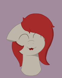 Size: 1200x1500 | Tagged: safe, artist:feelingpandy, oc, oc only, oc:ponepony, pony, bust, eyes closed, floppy ears, happy, open mouth, simple background, smiling