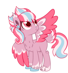Size: 2445x2620 | Tagged: safe, artist:angei-bites, oc, oc only, oc:grape gum, pegasus, pony, base used, colored wings, female, high res, mare, multicolored wings, paws, simple background, solo, transparent background