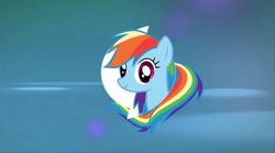 Size: 620x345 | Tagged: safe, rainbow dash, pony, g4, abstract background, female, hub logo, solo, tail