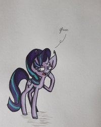 Size: 1280x1600 | Tagged: safe, artist:too-much-kitteh, starlight glimmer, pony, unicorn, g4, female, solo, traditional art, yawn