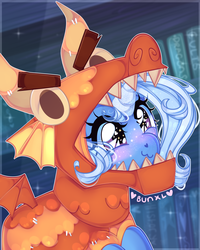 Size: 4000x5000 | Tagged: safe, artist:bunxl, trixie, pony, g4, uncommon bond, clothes, costume, cute, diatrixes, female, heart, heart eyes, scene interpretation, smiling, solo, sparkly eyes, sparkly mane, starry eyes, wingding eyes