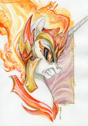 Size: 2068x2960 | Tagged: safe, artist:sararichard, daybreaker, alicorn, pony, g4, female, high res, mare, solo, traditional art