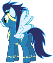 Size: 5096x6000 | Tagged: safe, artist:chainchomp2, soarin', pegasus, pony, g4, secrets and pies, .svg available, absurd resolution, butt, clothes, goggles, male, plot, simple background, soarass, solo, stallion, transparent background, uniform, vector, wonderbolts uniform