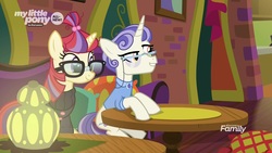 Size: 1920x1080 | Tagged: safe, screencap, first folio, moondancer, pony, g4, the point of no return, discovery family logo, glasses, lantern, pillow, table, the tasty treat