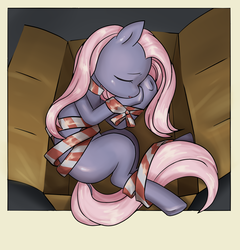 Size: 2390x2489 | Tagged: safe, artist:resurgam_snova, oc, oc only, earth pony, pony, box, female, fixed, high res, mare, package, pony in a box, solo