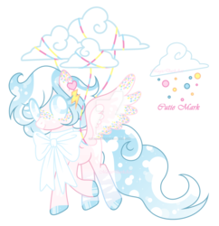 Size: 1280x1320 | Tagged: safe, artist:magicdarkart, oc, oc only, pegasus, pony, cloud, deviantart watermark, female, mare, neck bow, obtrusive watermark, simple background, solo, transparent background, watermark