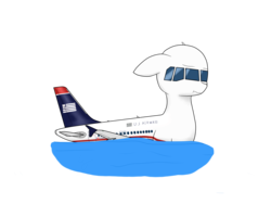 Size: 2560x1920 | Tagged: safe, artist:lywings, oc, original species, plane pony, pony, airbus, airbus a320, aircraft, cactus 1549, hudson river, plane, simple background, sully, transparent background, us airways