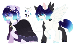 Size: 1280x766 | Tagged: safe, artist:shady-bush, oc, oc only, oc:bright night, pegasus, pony, cloak, clothes, deviantart watermark, female, glasses, mare, obtrusive watermark, simple background, solo, transparent background, watermark