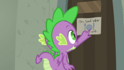 Size: 1920x1080 | Tagged: safe, screencap, spike, dragon, g4, the point of no return, claws, male, solo, tail, winged spike, wings, written equestrian
