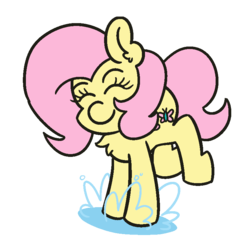 Size: 800x800 | Tagged: safe, artist:threetwotwo32232, fluttershy, pegasus, pony, female, mare, simple background, solo, splash, transparent background