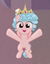 Size: 406x518 | Tagged: safe, screencap, cozy glow, pegasus, pony, frenemies (episode), g4, cozybetes, cropped, crown, cute, female, filly, foal, jewelry, pure concentrated unfiltered evil of the utmost potency, pure unfiltered evil, regalia, solo