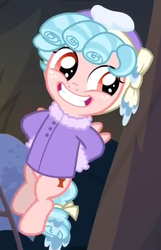 Size: 368x570 | Tagged: safe, screencap, cozy glow, pegasus, pony, frenemies (episode), g4, clothes, cozy glow is best facemaker, cozybetes, cropped, cute, female, filly, foal, hat, solo, winter outfit