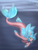 Size: 2902x3850 | Tagged: safe, artist:noodlefreak88, oc, oc only, oc:cyclone stormchaser, seapony (g4), female, fin wings, fins, fish tail, high res, looking at you, seashell necklace, solo, swimming, underwater, water, watermark, wings, yellow eyes