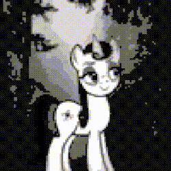 Size: 320x320 | Tagged: safe, editor:undeadponysoldier, moonlight raven, pony, unicorn, g4, animated, dark forest, female, fog, forest, gloomy forest, goth, gothic, mare, mist, moonlight, pixel art, quick draw, satisfying, smiling, solo, tree