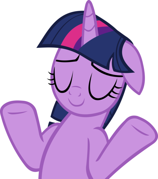 2044466 - safe, artist:ironm17, twilight sparkle, alicorn, pony, sparkle's  seven, eyes closed, female, shrug, simple background, smiling, solo,  transparent background, twilight sparkle (alicorn), vector - Derpibooru