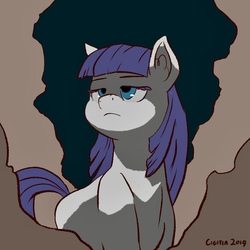 Size: 3000x3000 | Tagged: safe, artist:cigitia, maud pie, earth pony, pony, g4, colored eyelashes, ear fluff, female, high res, lidded eyes, mare, missing cutie mark, solo