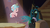 Size: 1920x1080 | Tagged: safe, screencap, cozy glow, mean twilight sparkle, queen chrysalis, changeling, changeling queen, pegasus, pony, frenemies (episode), g4, dead, duo, female, filly, flying, foal, log, spotlight, twilog, wood