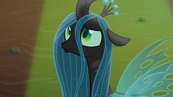Size: 1920x1080 | Tagged: safe, screencap, queen chrysalis, changeling, changeling queen, frenemies (episode), g4, better way to be bad, cute, cutealis, female, floppy ears, solo