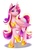 Size: 1527x2160 | Tagged: safe, artist:arinadler, princess cadance, alicorn, pony, g4, ear fluff, eyebrows, female, hoof shoes, looking at you, mare, raised hoof, simple background, smiling, solo, white background