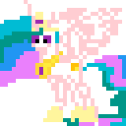 Size: 960x960 | Tagged: safe, artist:joeydr, derpibooru exclusive, princess celestia, alicorn, pony, g4, crown, female, jewelry, mare, pixel art, regalia, simple background, spread wings, transparent background, wings